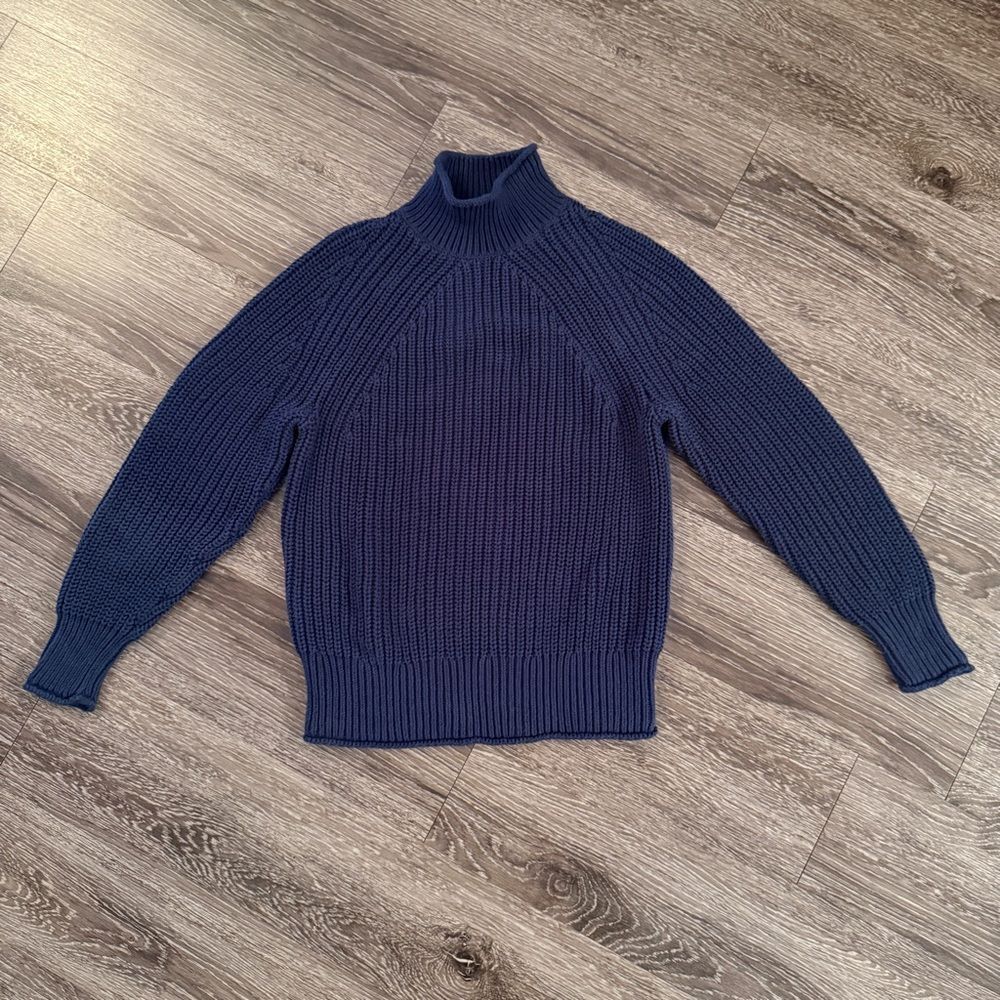 J. Crew Navy Blue Ribbed Turtleneck Sweater